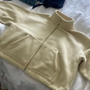 Yellow TNA cropped fleece (aritzia)